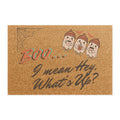 Halloween Ghost Doormat — "Boo... I mean Hey, What’s Up?" Welcome Mat