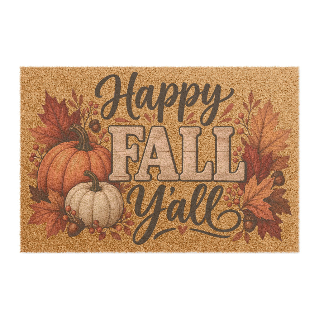 Happy Fall Yall Doormat Autumn Pumpkin Welcome Mat