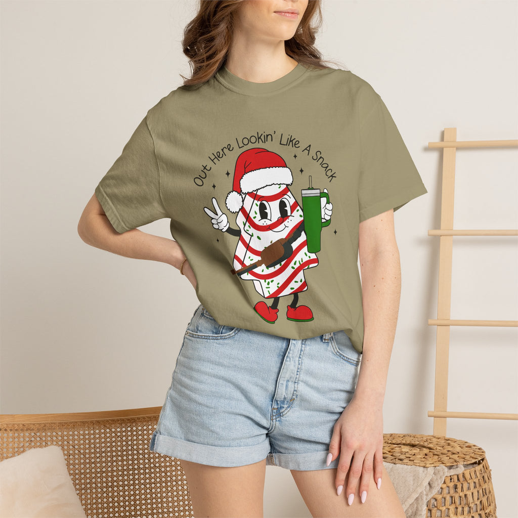 Retro Holiday T-Shirt — Out Here Lookin Like A Snack Santa Cookie Design