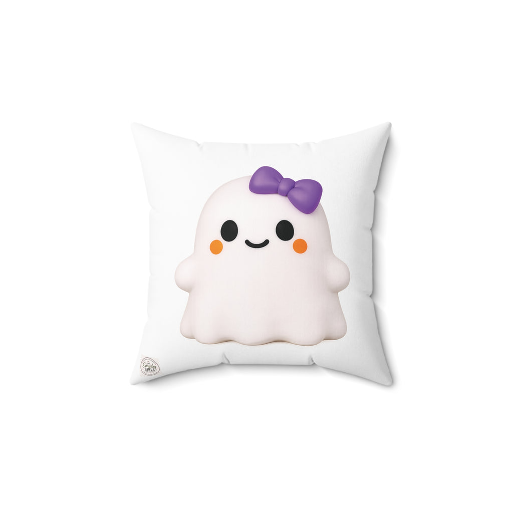Bow Girl™ Ghost Square Throw Pillow | The Everyday Girls Collection