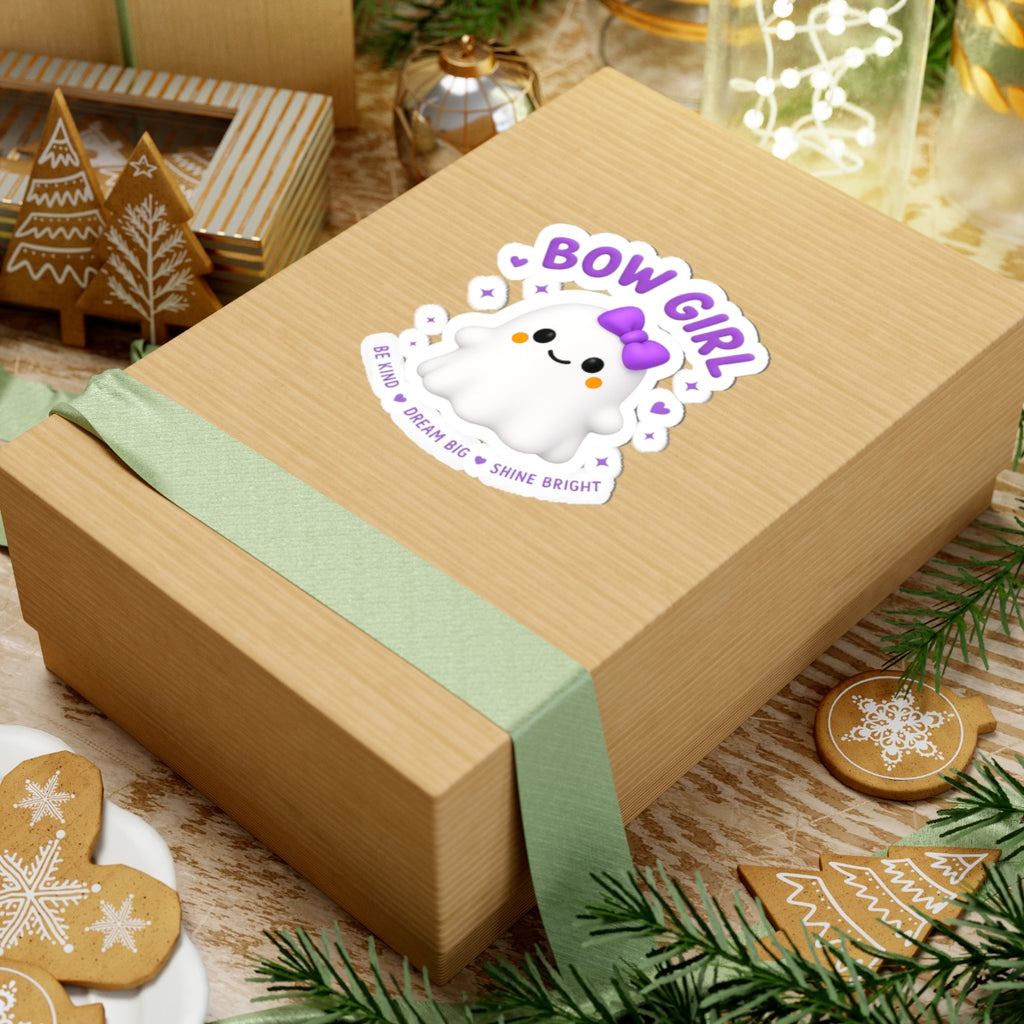 Bow Girl™ Ghost Sticker — Vinyl Sticker (Be Kind • Dream Big • Shine Bright)