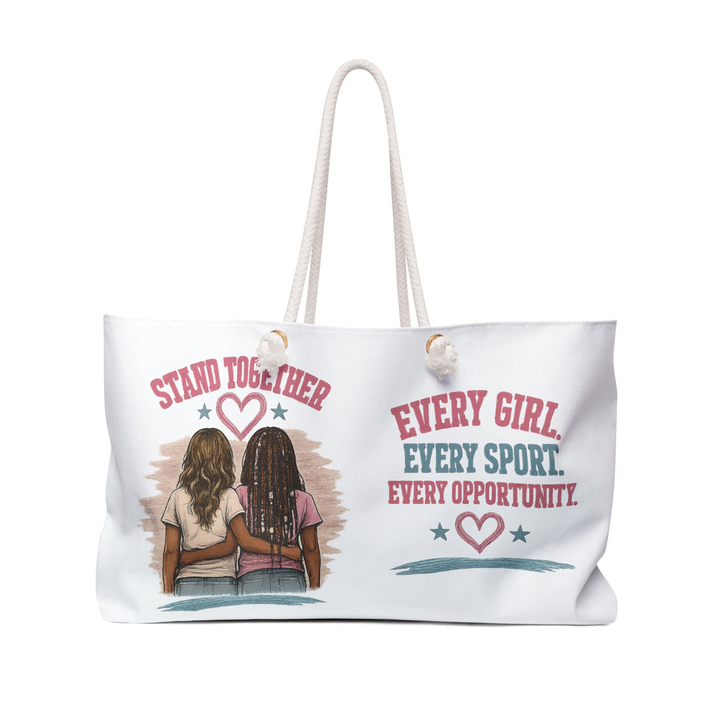 Stand Together Weekender Bag — Every Girl. Every Sport. Every Opportunity Tote