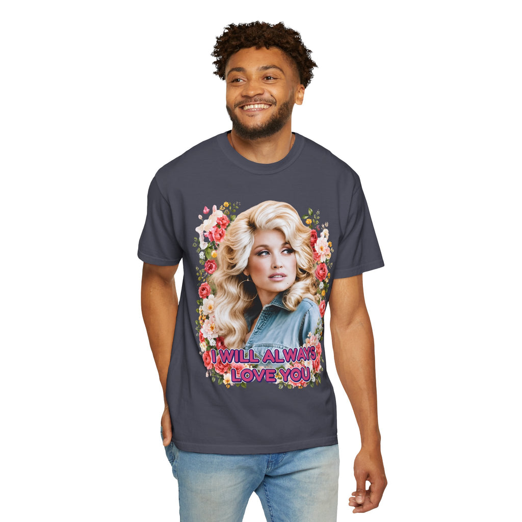 Graphic Tee Retro Floral Portrait I Will Always Love You