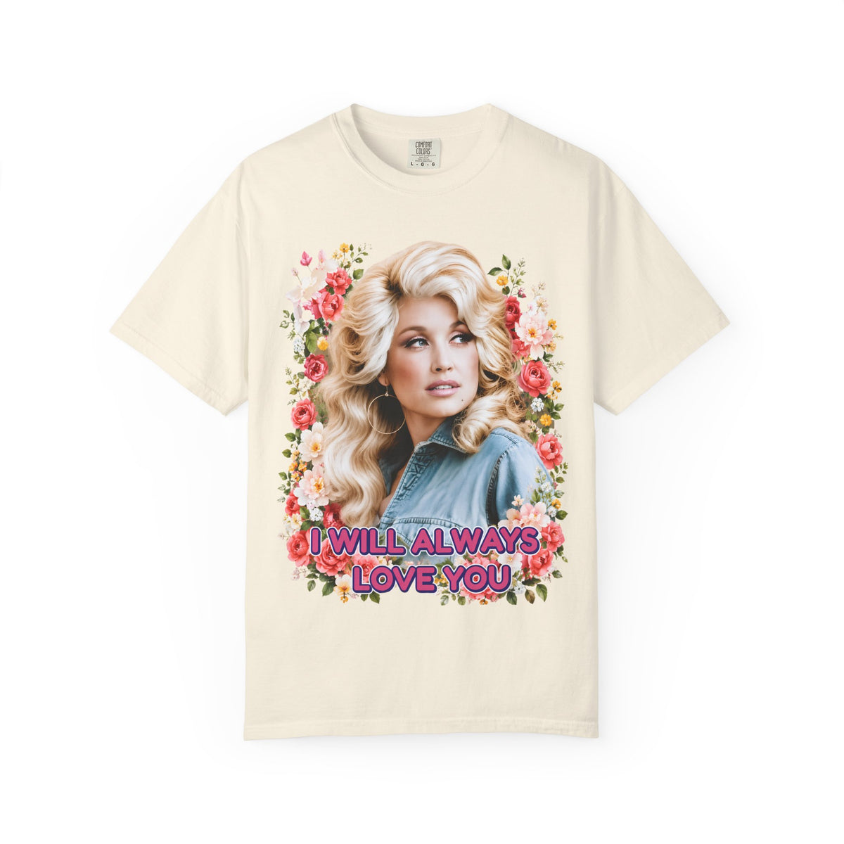 Graphic Tee Retro Floral Portrait I Will Always Love You