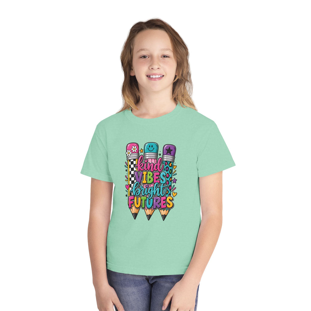 "Kind Vibes Bright Futures" Colorful Pencil Graphic Tee