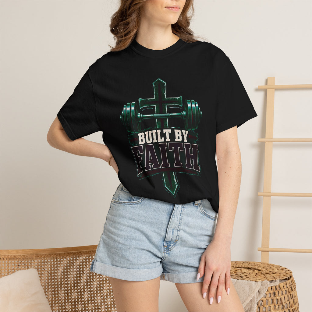 Built by Faith Cross & Barbell T-Shirt