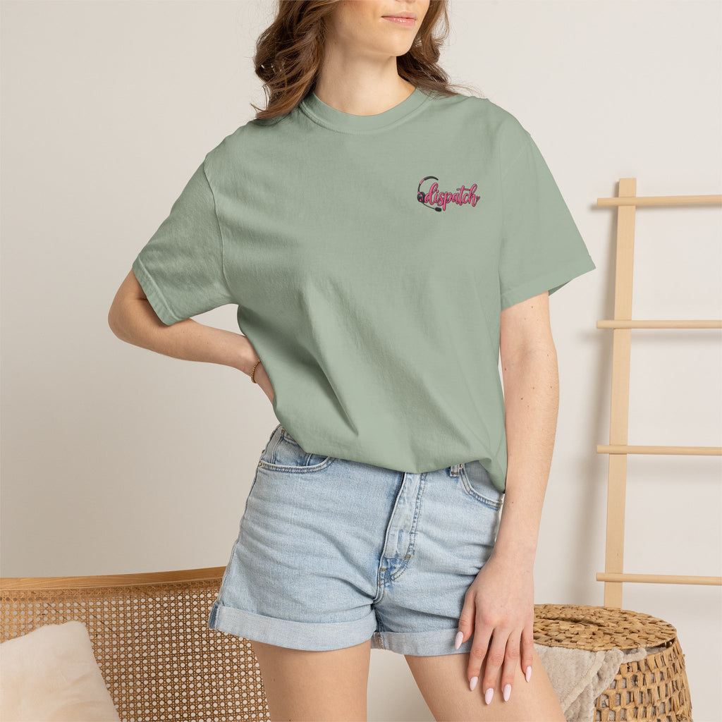 911 Dispatch Pink Ribbon T‑Shirt — Breast Cancer Awareness Dispatcher Tee