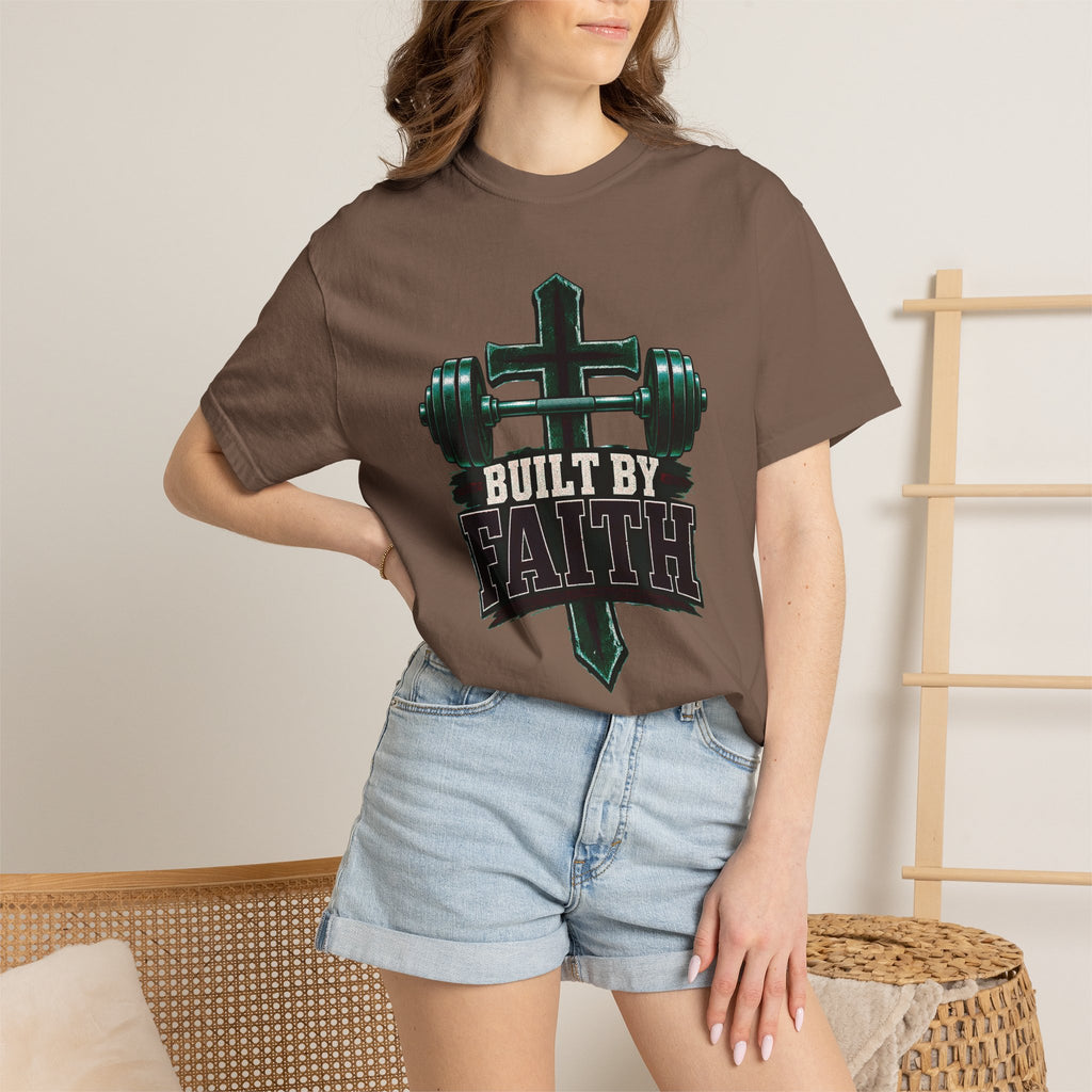 Built by Faith Cross & Barbell T-Shirt