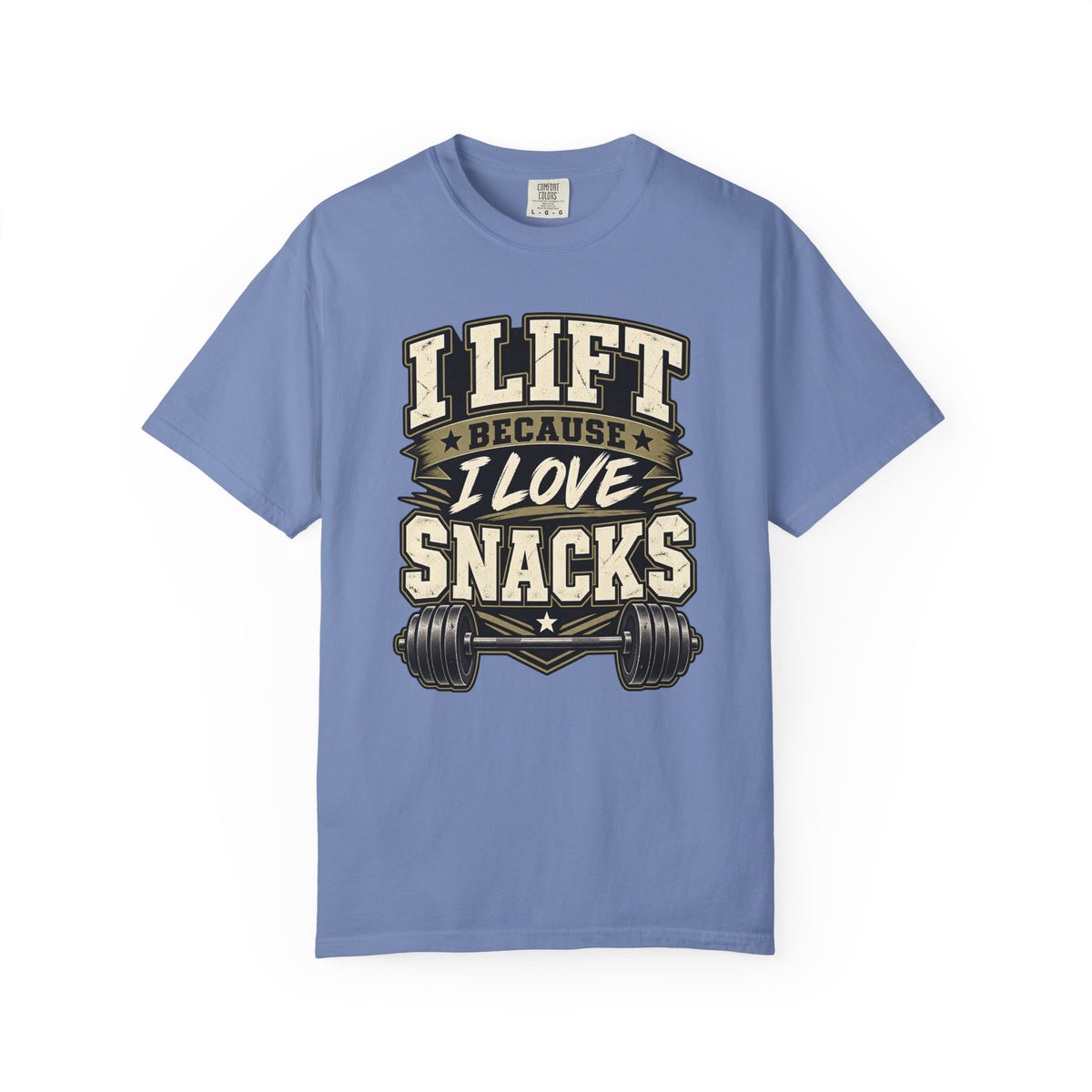 I Lift Because I Love Snacks T-Shirt — Funny Gym Weightlifting Tee