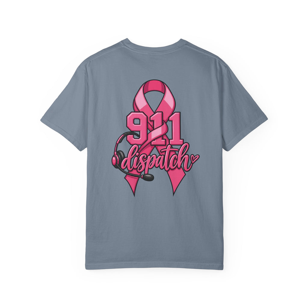 911 Dispatch Pink Ribbon T‑Shirt — Breast Cancer Awareness Dispatcher Tee