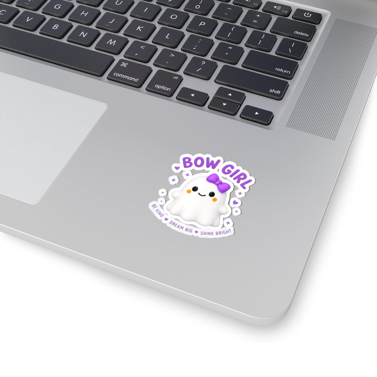 Bow Girl™ Ghost Sticker — Vinyl Sticker (Be Kind • Dream Big • Shine Bright)