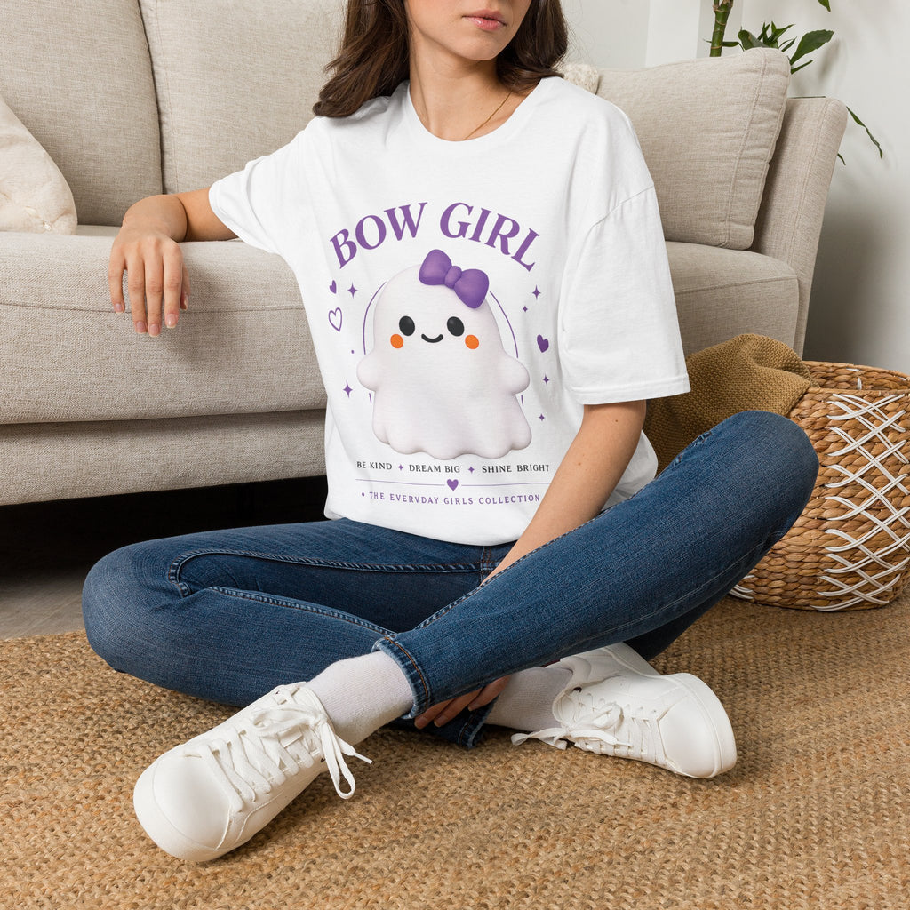 Bow Girl™ Ghost T-Shirt — Cute Kawaii Bow Puppy Tee