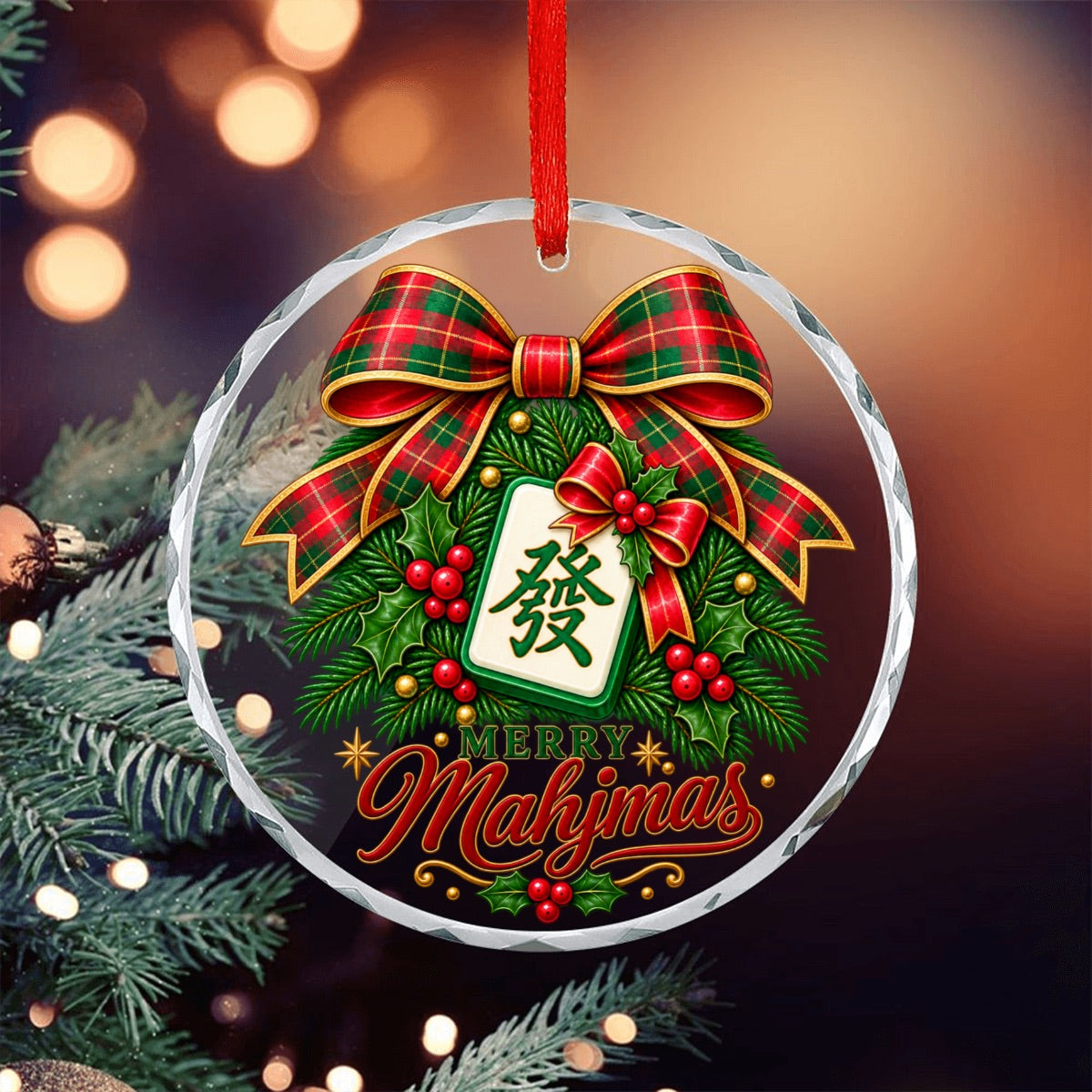 Mahjong Christmas Ornament
