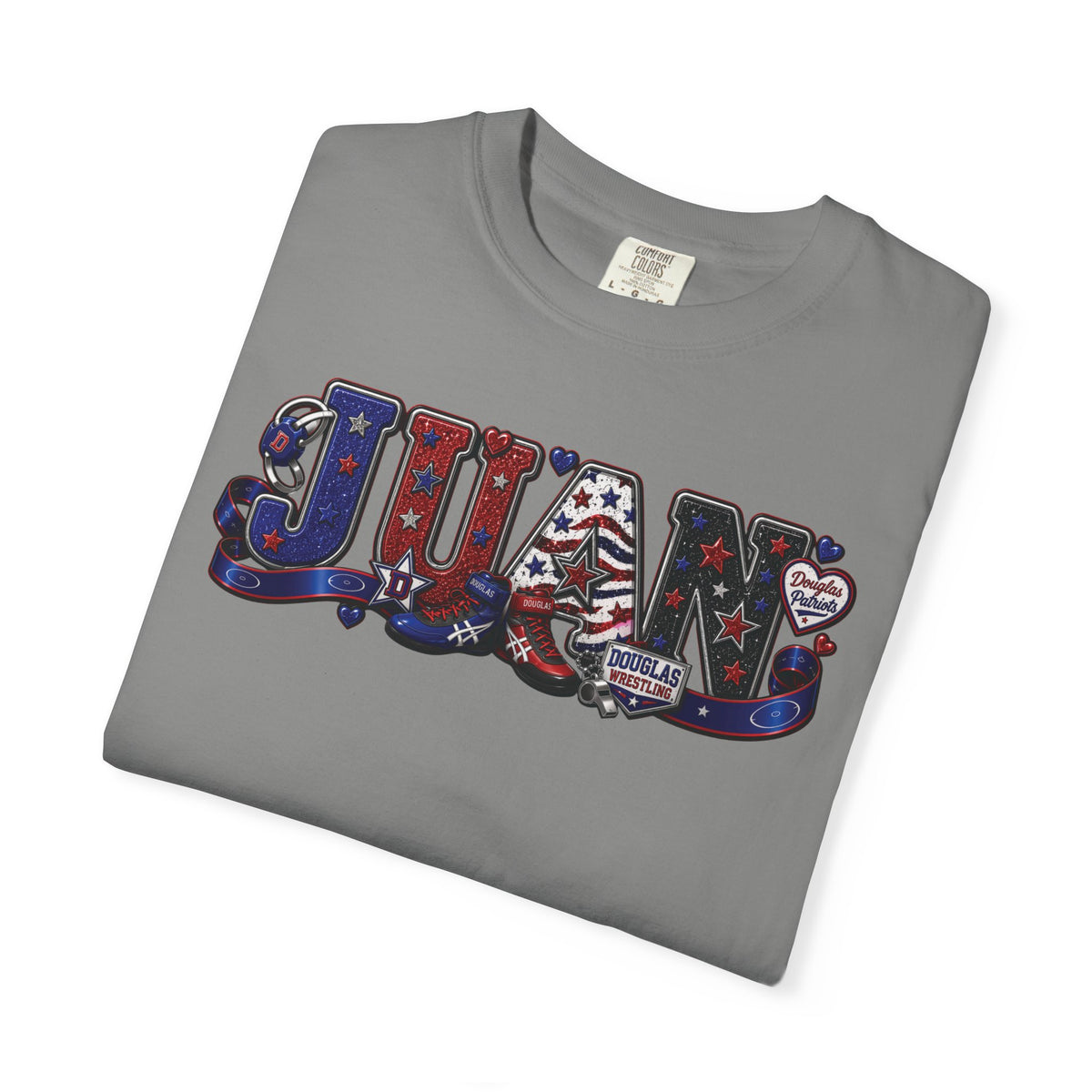 Patriotic Graphic TShirt American Name Design JUAN