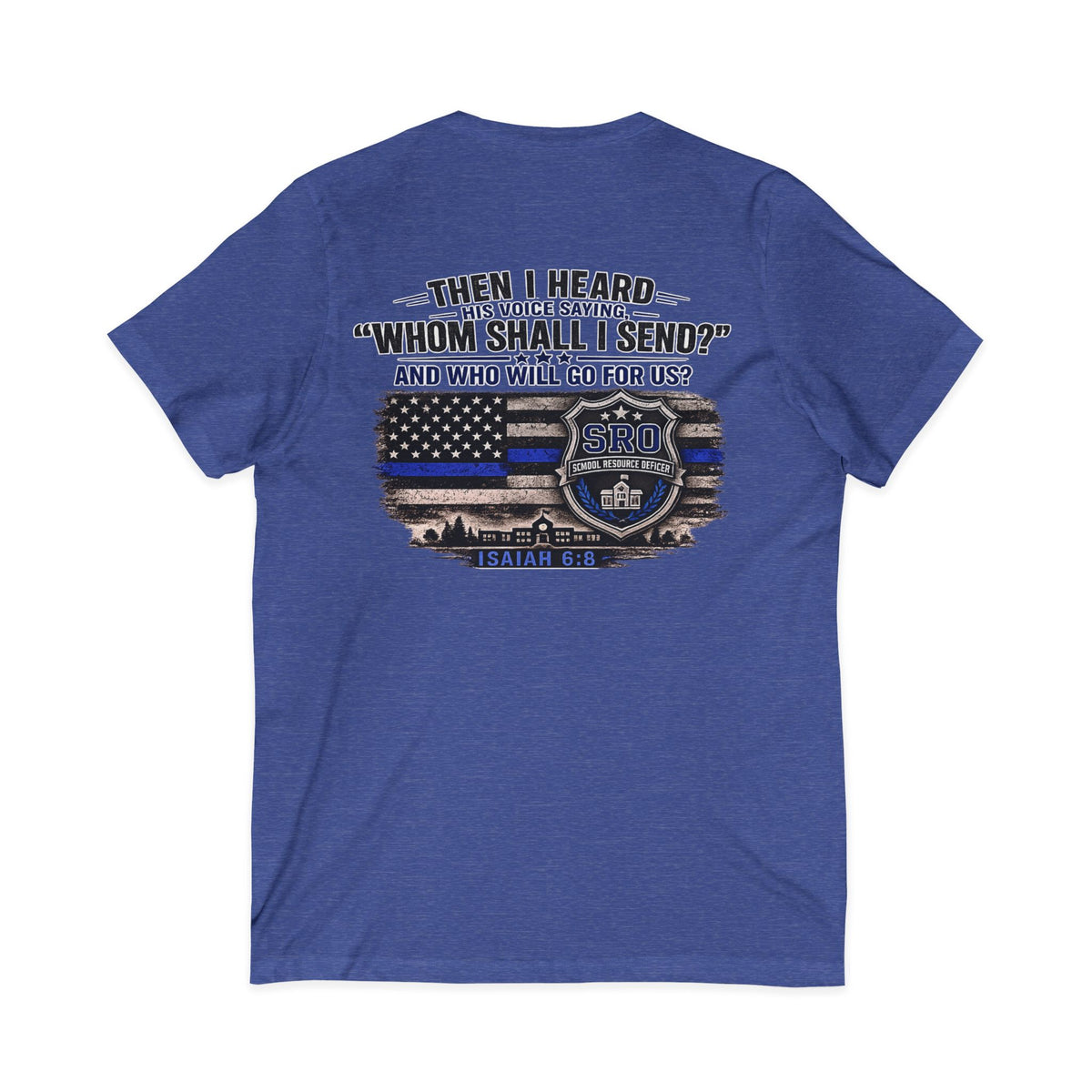 SPOUSE SRO V-Neck Tee — "Then I Heard His Voice Saying Whom Shall I Send"