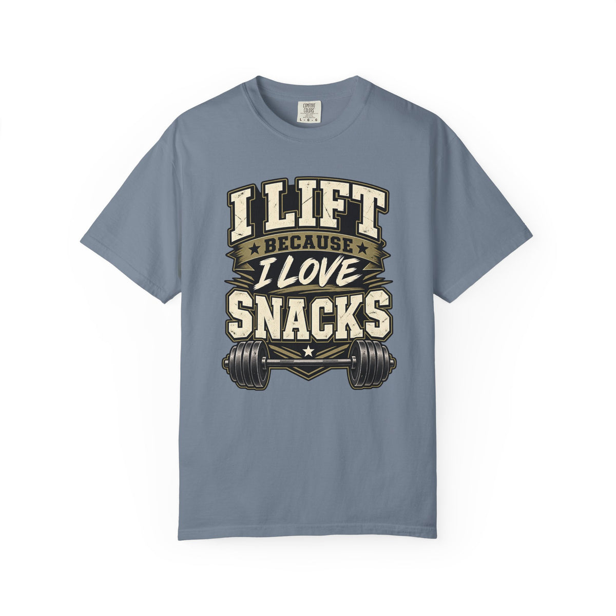 I Lift Because I Love Snacks T-Shirt — Funny Gym Weightlifting Tee