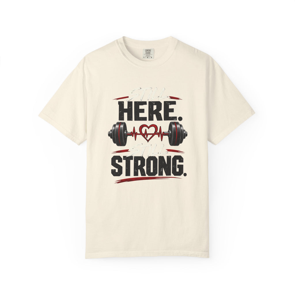 Here Strong Weightlifting TShirt Fitness Gym Graphic Tee