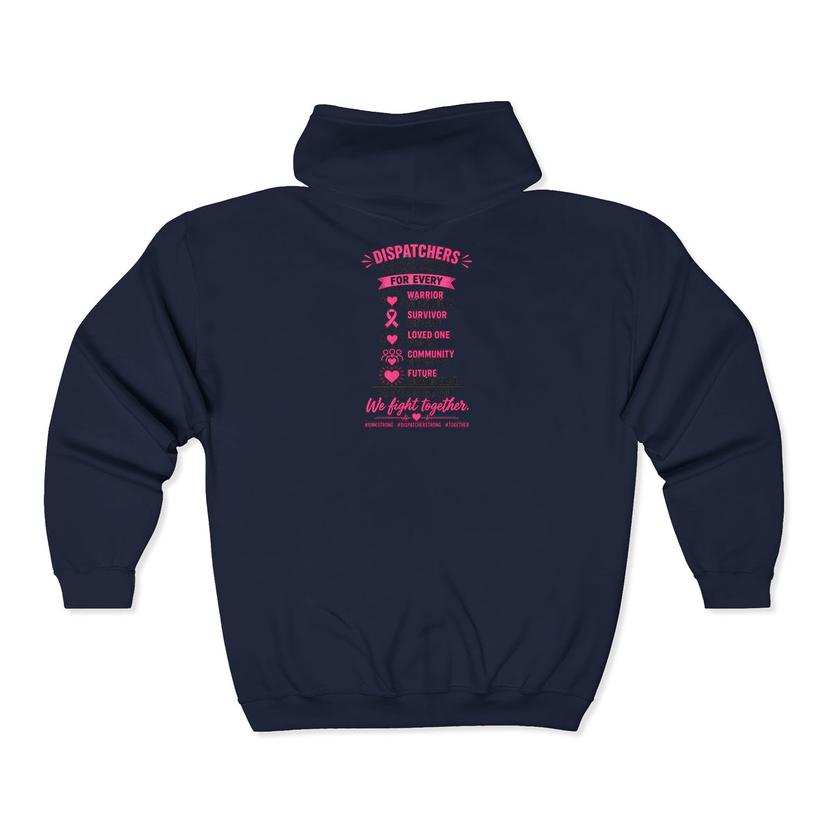 Full Zip Hoodie Pink Breast Cancer Support