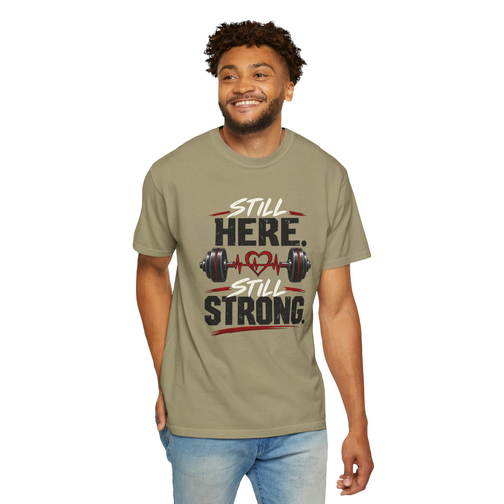 Here Strong Weightlifting TShirt Fitness Gym Graphic Tee