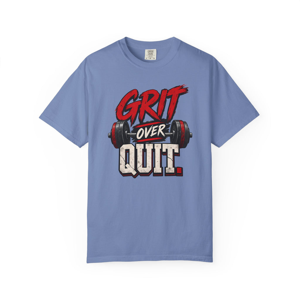 Grit Over Quit TShirt Motivational Weightlifting Gym Tee