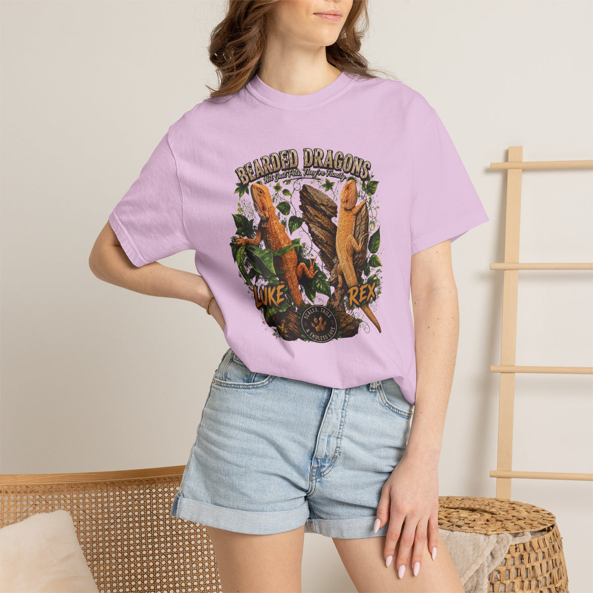 Bearded Dragons Illustration TShirt Luke Rex Reptile Lover Tee