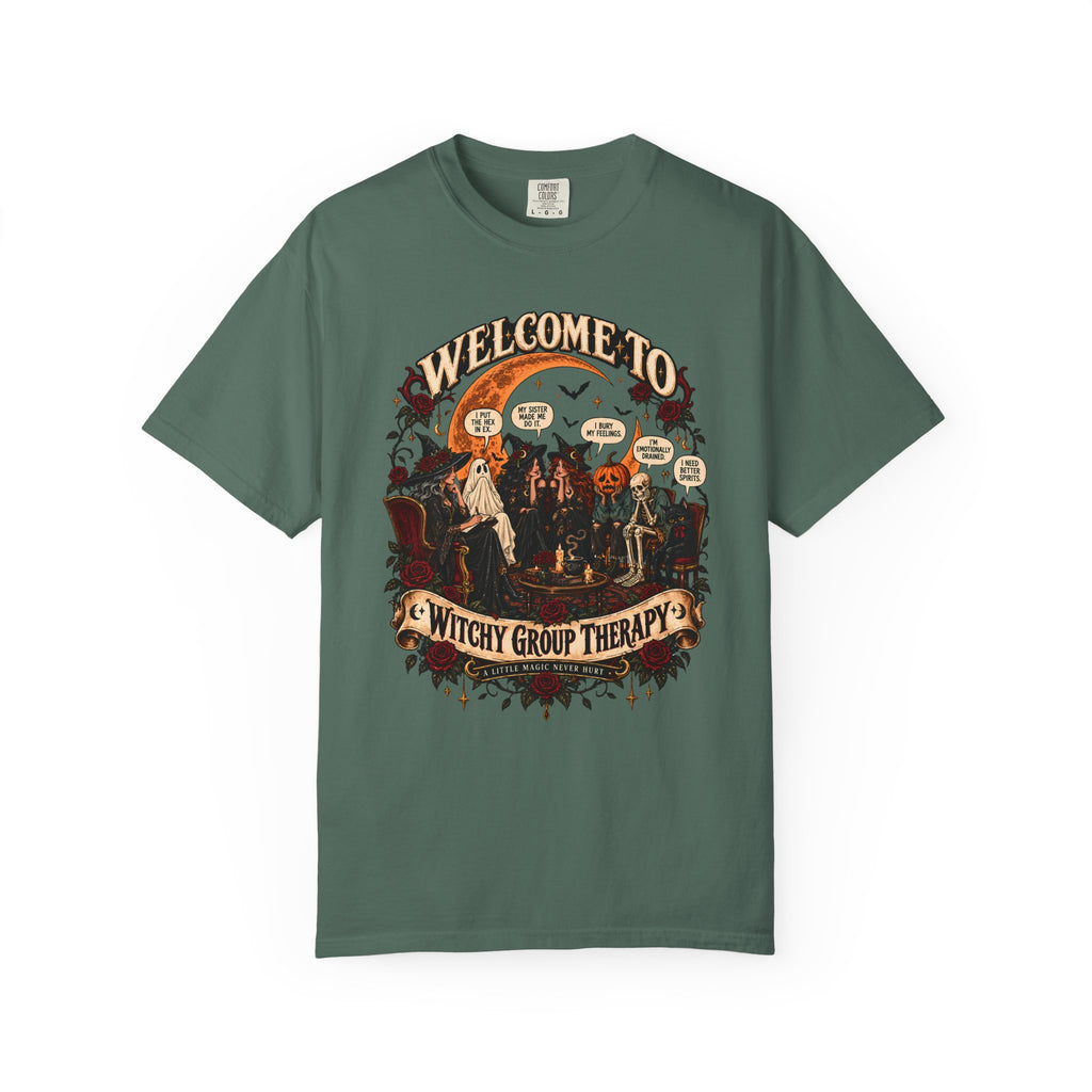 Witchy Group Therapy T-Shirt — "Welcome to Witchy Group Therapy" Retro Halloween Tee