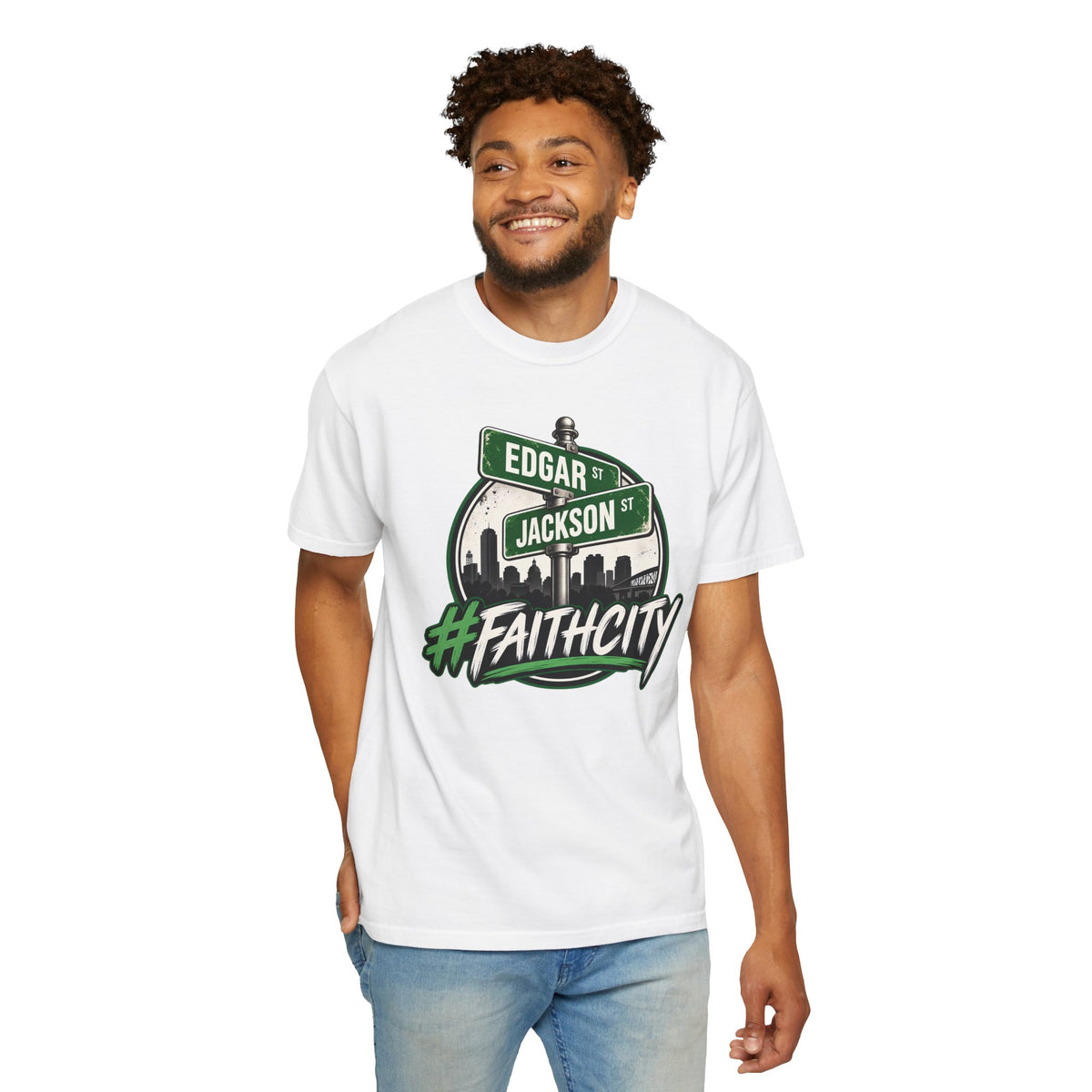 FaithCity Edgar Jackson Street Sign Skyline Tee