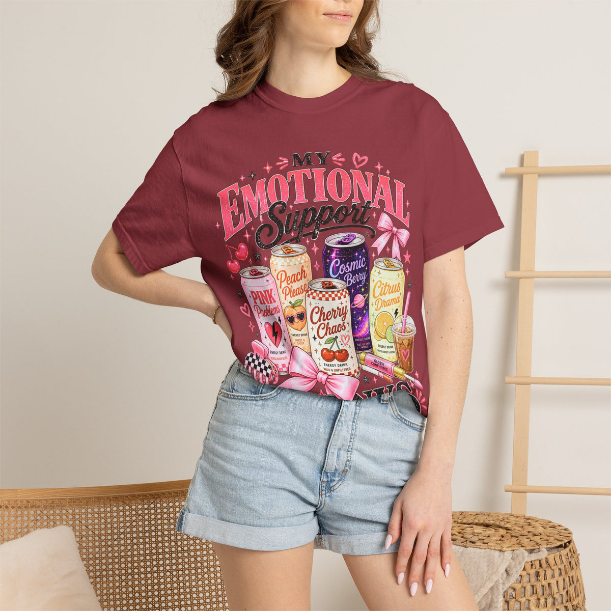 Emotional Support Energy Drinks T-Shirt — Vintage Candy Soda Graphic Tee