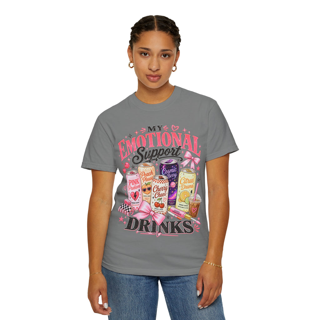 Emotional Support Energy Drinks T-Shirt — Vintage Candy Soda Graphic Tee