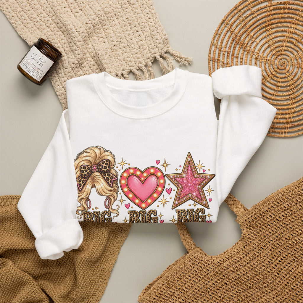 Crewneck Sweatshirt - Big Hair Big Heart Big Dreams Graphic