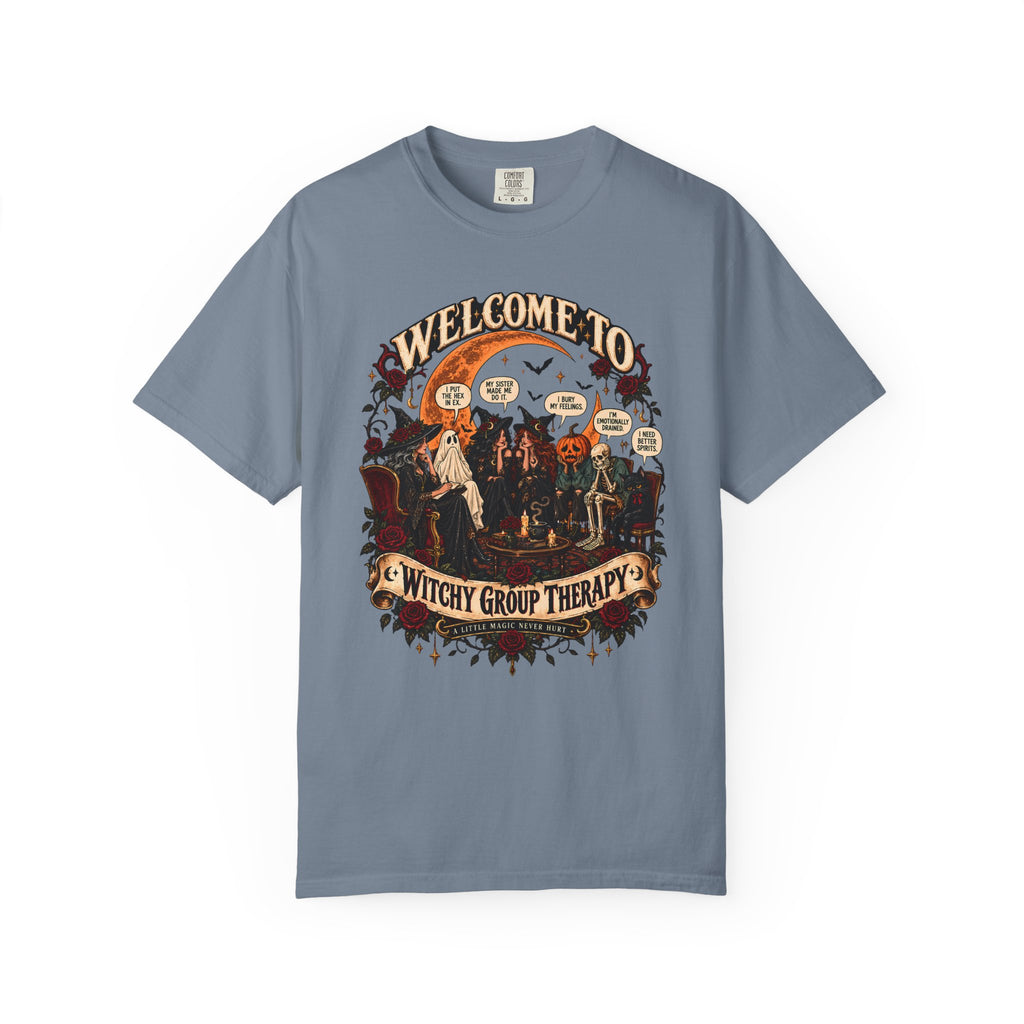 Witchy Group Therapy T-Shirt — "Welcome to Witchy Group Therapy" Retro Halloween Tee