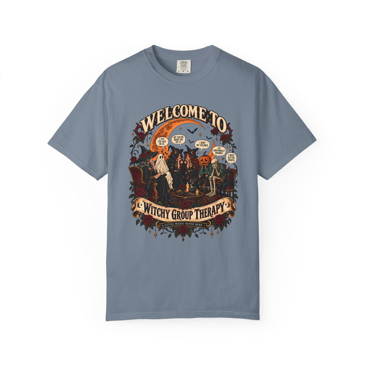 Witchy Group Therapy T-Shirt — "Welcome to Witchy Group Therapy" Retro Halloween Tee