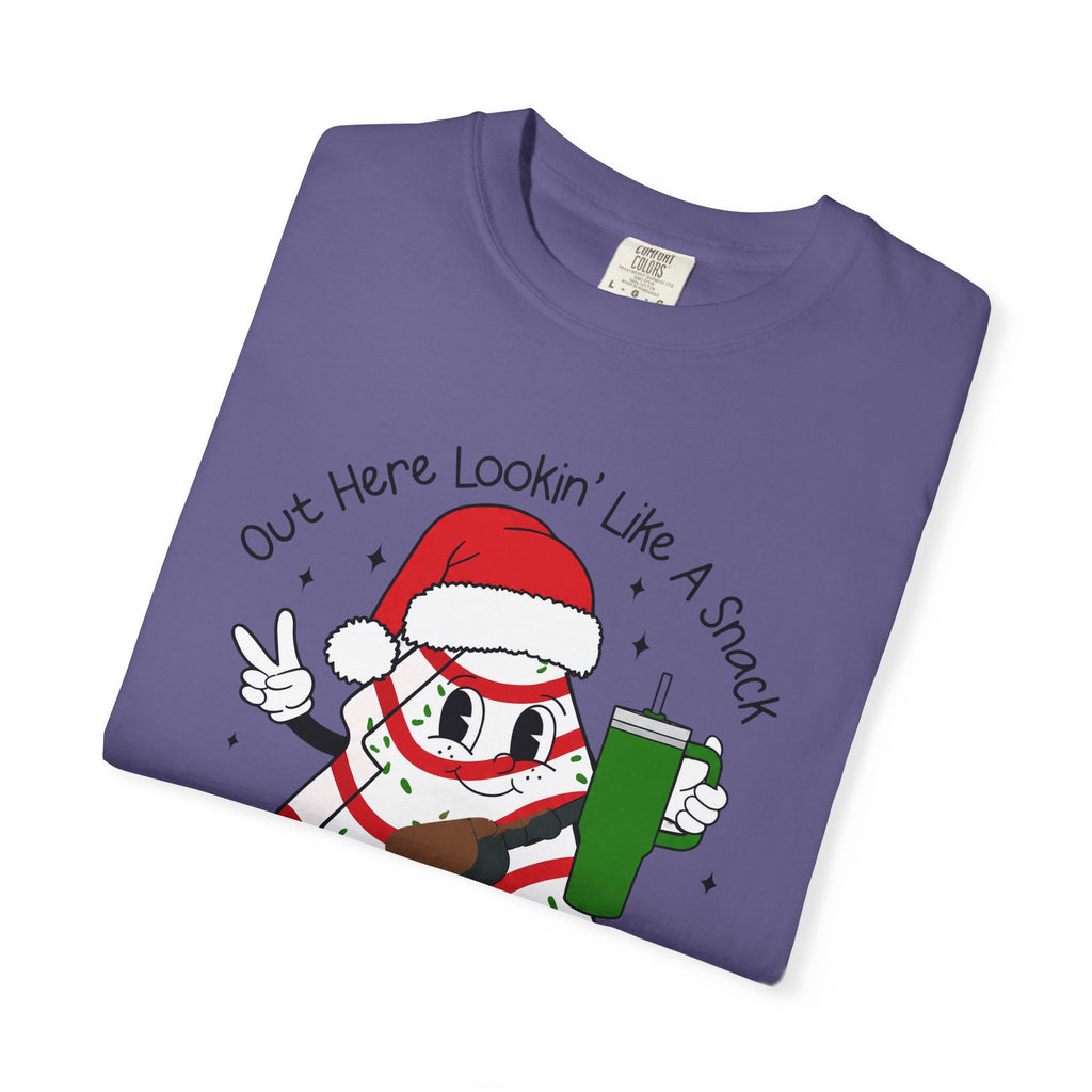 Retro Holiday T-Shirt — Out Here Lookin Like A Snack Santa Cookie Design