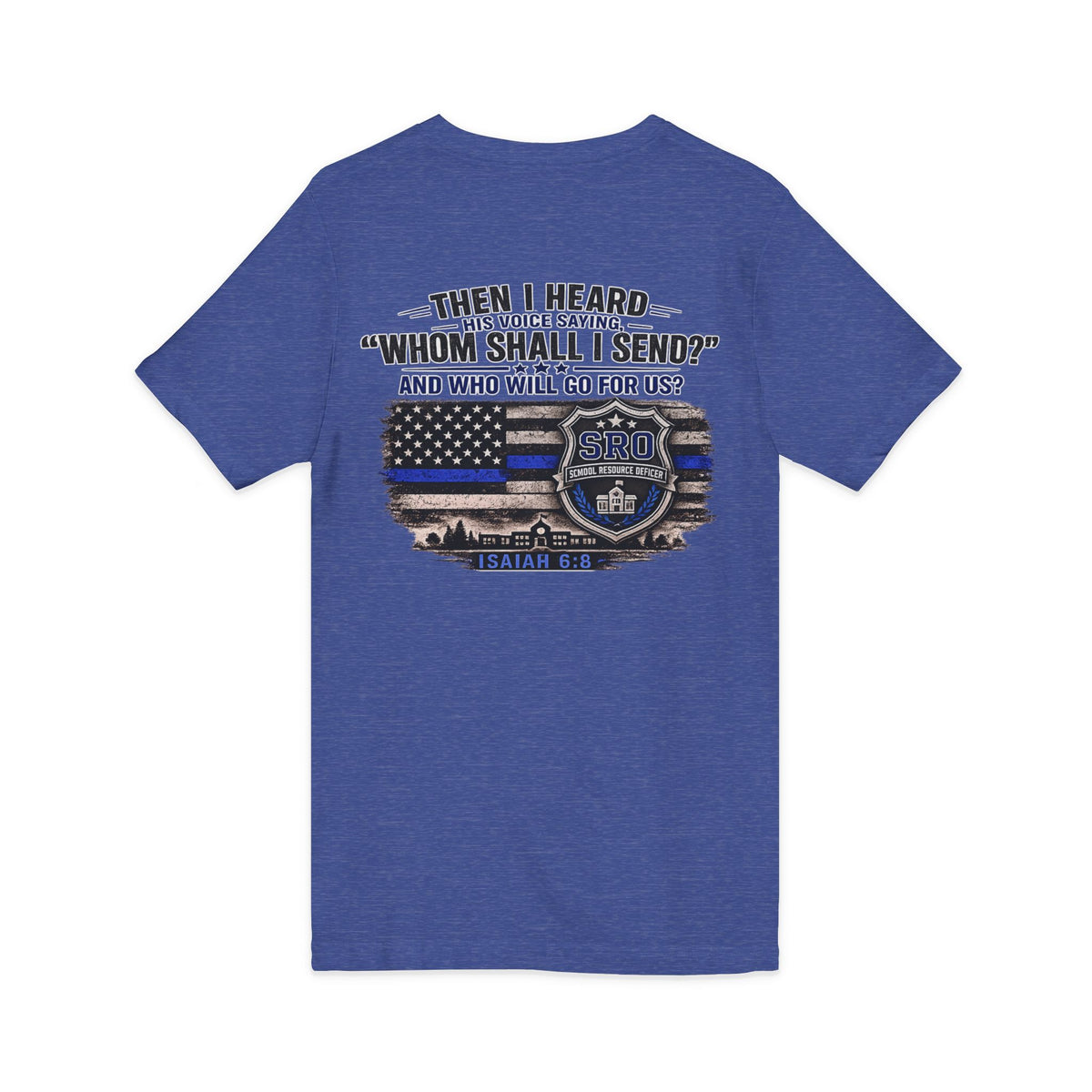 SPOUSE SRO V-Neck Tee — "Then I Heard His Voice Saying Whom Shall I Send"