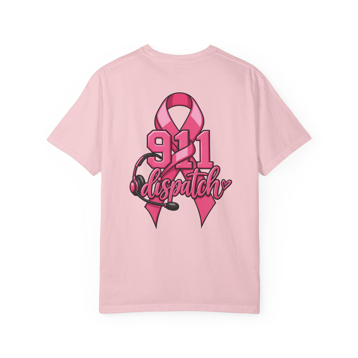 911 Dispatch Pink Ribbon T‑Shirt — Breast Cancer Awareness Dispatcher Tee