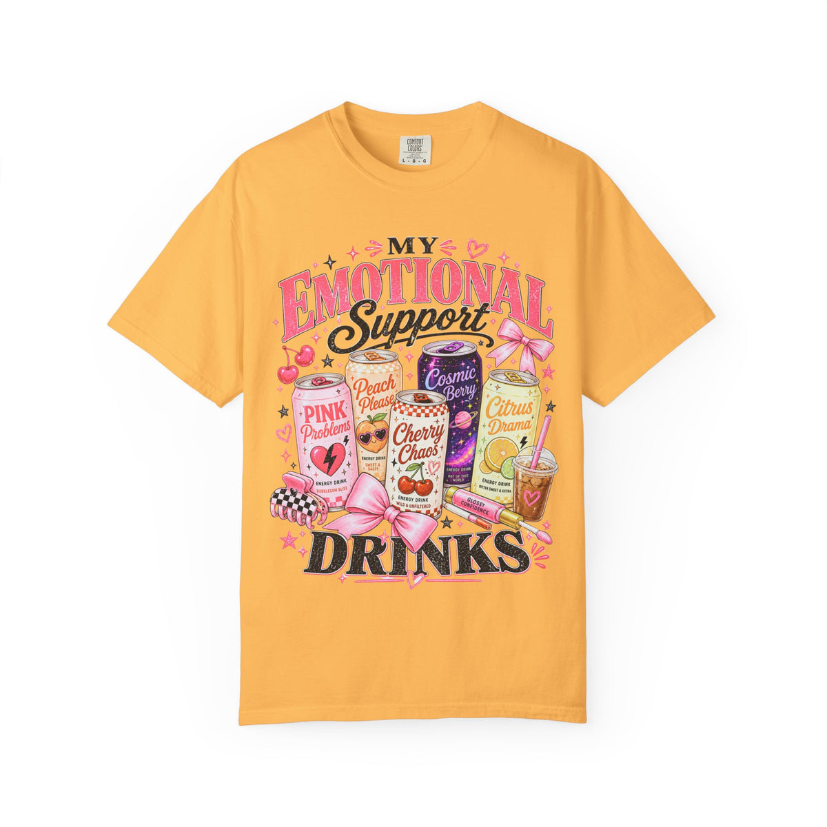 Emotional Support Energy Drinks T-Shirt — Vintage Candy Soda Graphic Tee