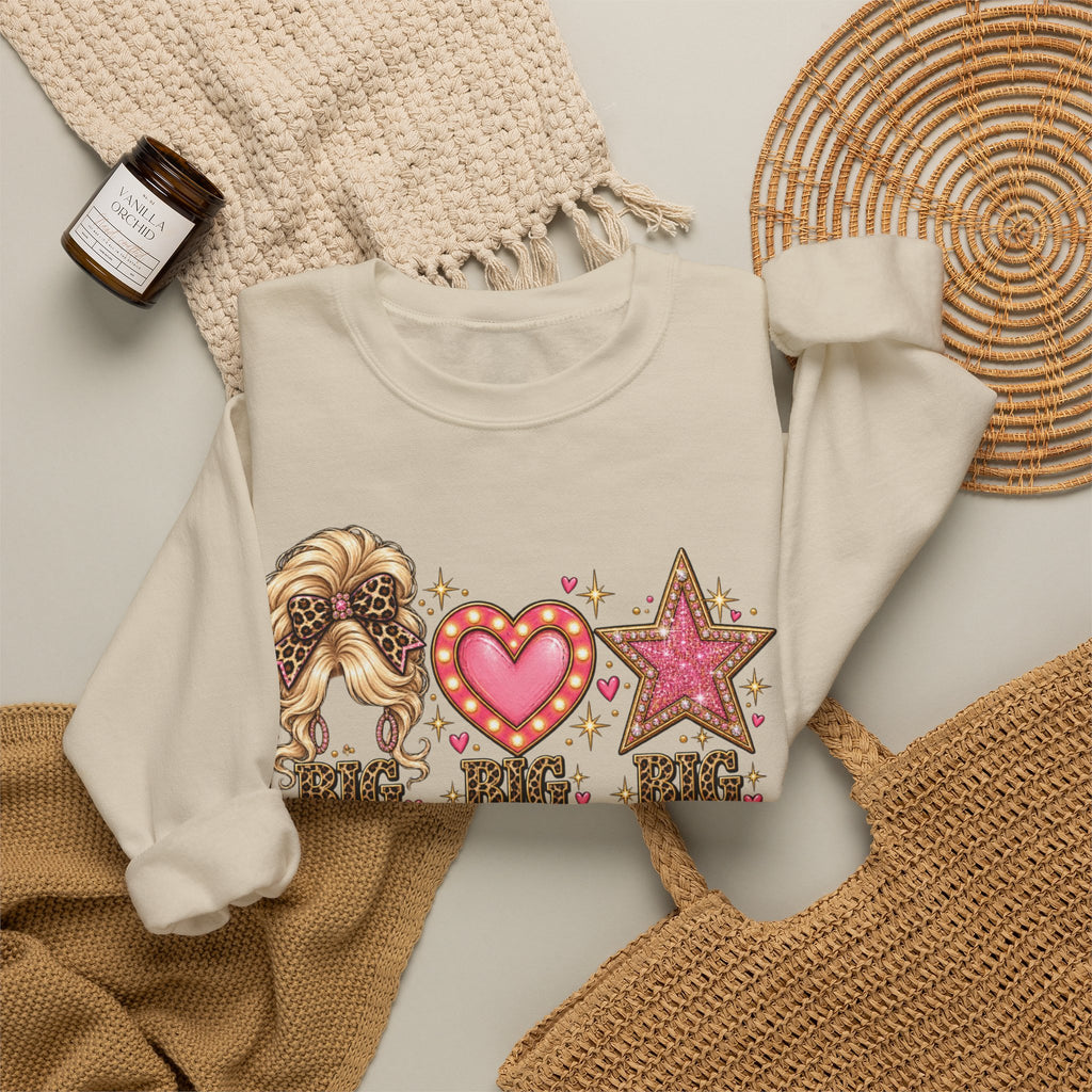 Crewneck Sweatshirt - Big Hair Big Heart Big Dreams Graphic