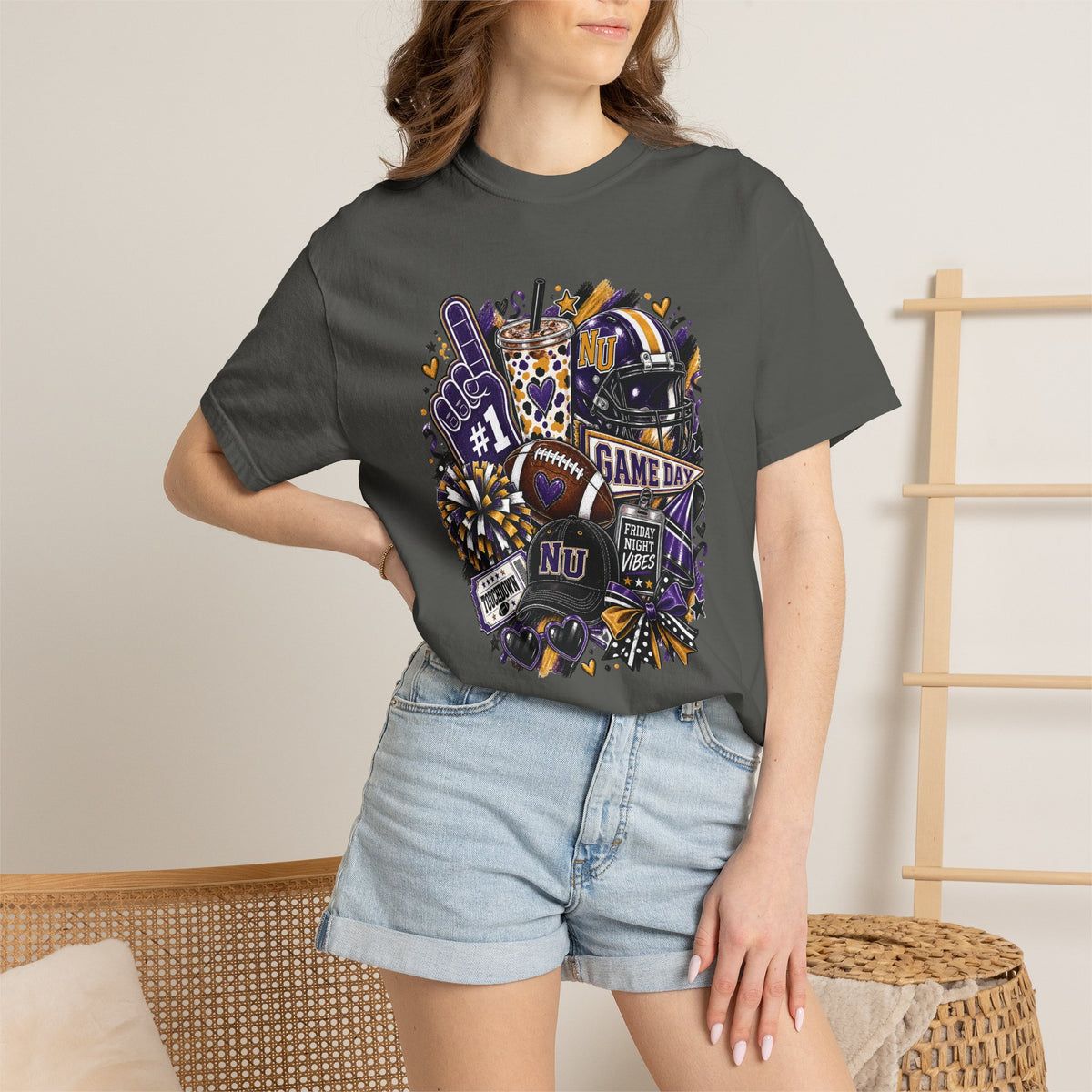 Game Day Football NU Tiger Fan Tee