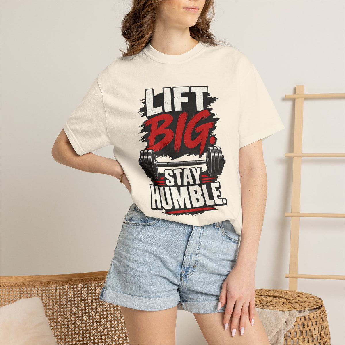 Lift Big Stay Humble TShirt Motivational Gym Workout Tee