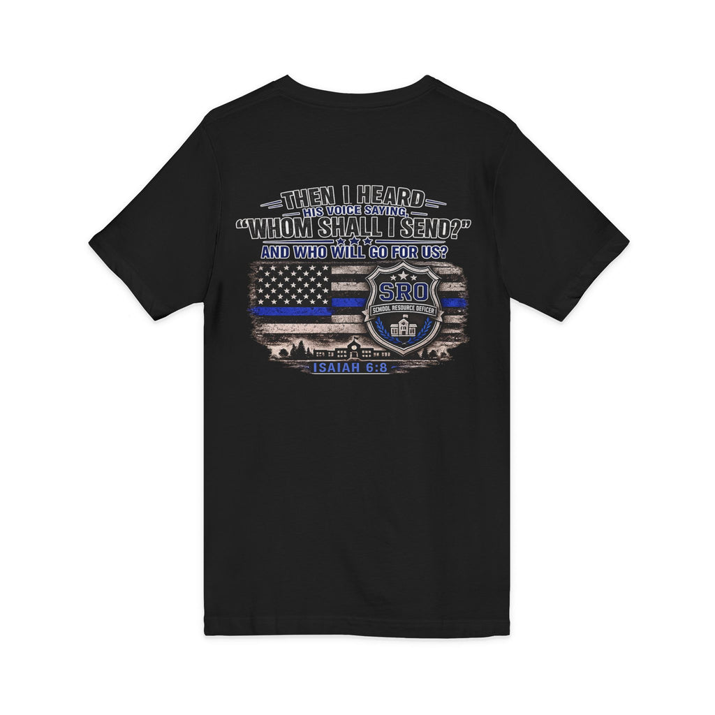 SPOUSE SRO V-Neck Tee — "Then I Heard His Voice Saying Whom Shall I Send"