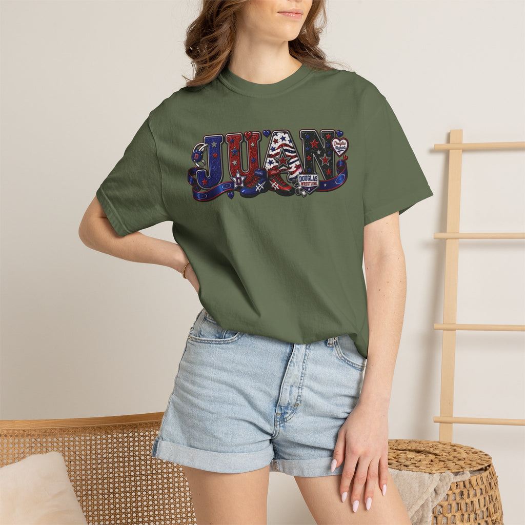 Patriotic Graphic TShirt American Name Design JUAN