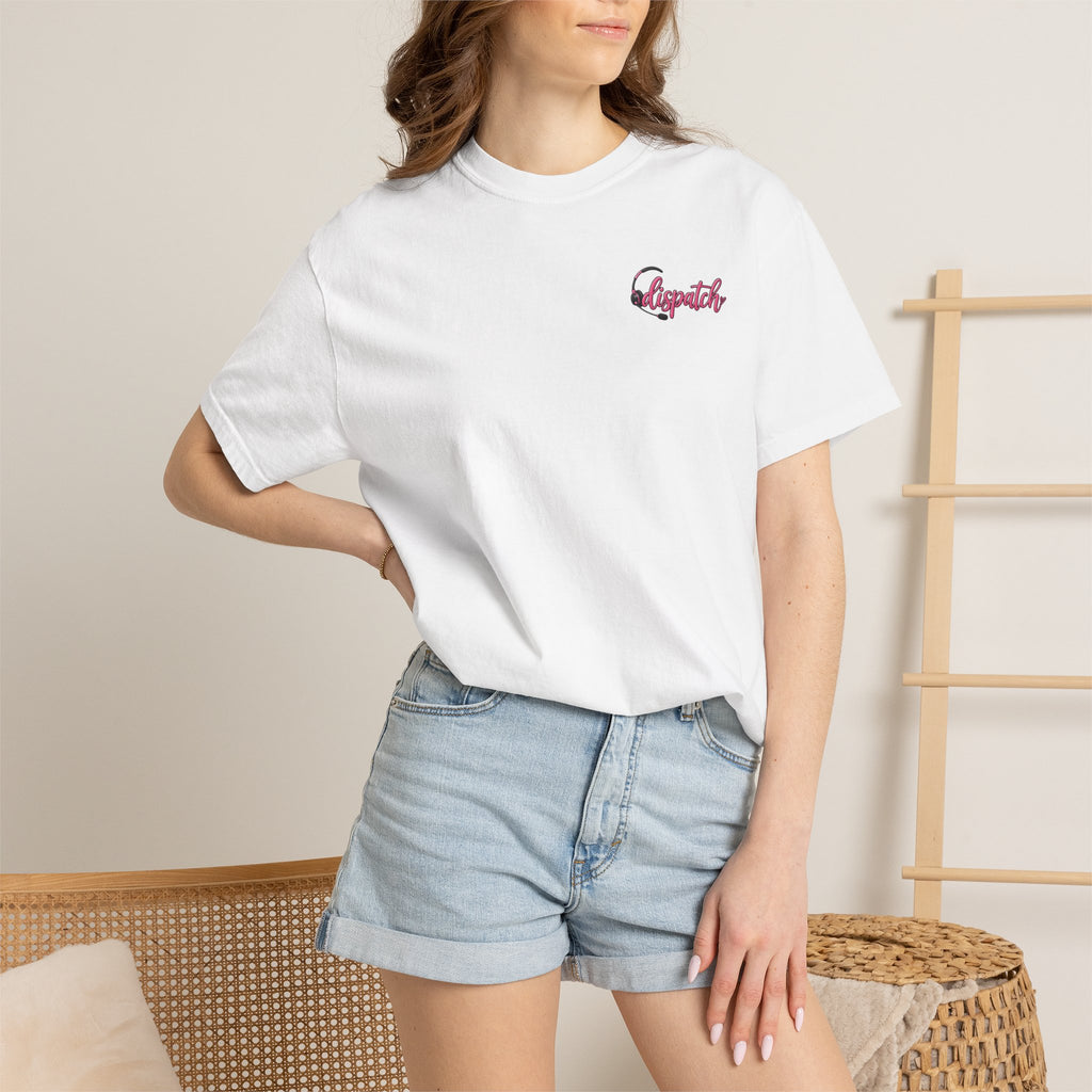 911 Dispatch Pink Ribbon T‑Shirt — Breast Cancer Awareness Dispatcher Tee