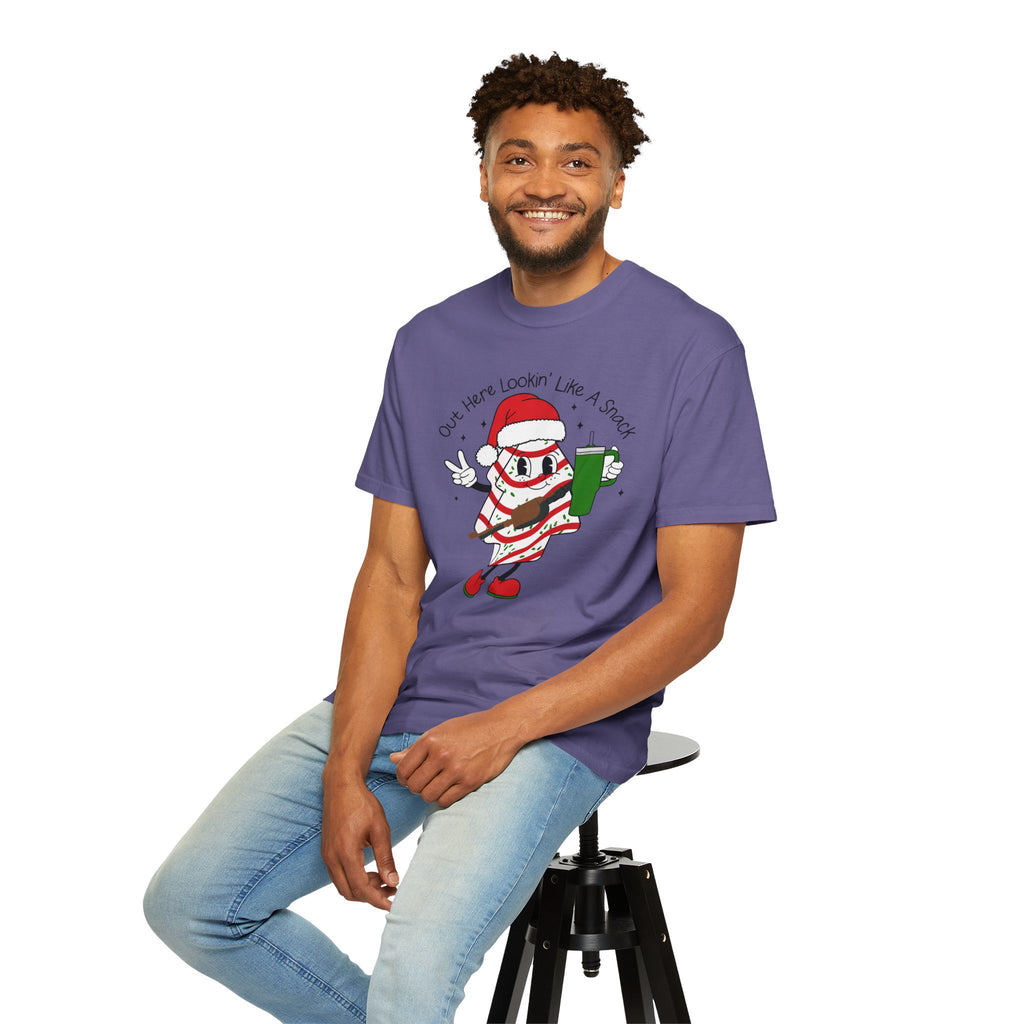 Retro Holiday T-Shirt — Out Here Lookin Like A Snack Santa Cookie Design