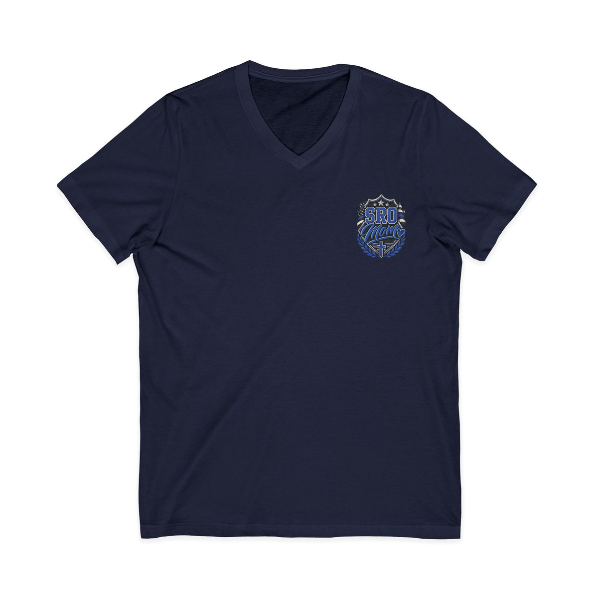 MOM SRO Thin Blue Line V-Neck Tee — "Then I Heard 'Whom Shall I Send?'"