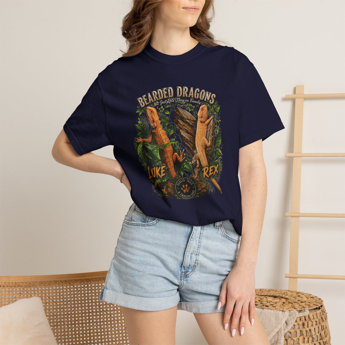 Bearded Dragons Illustration TShirt Luke Rex Reptile Lover Tee