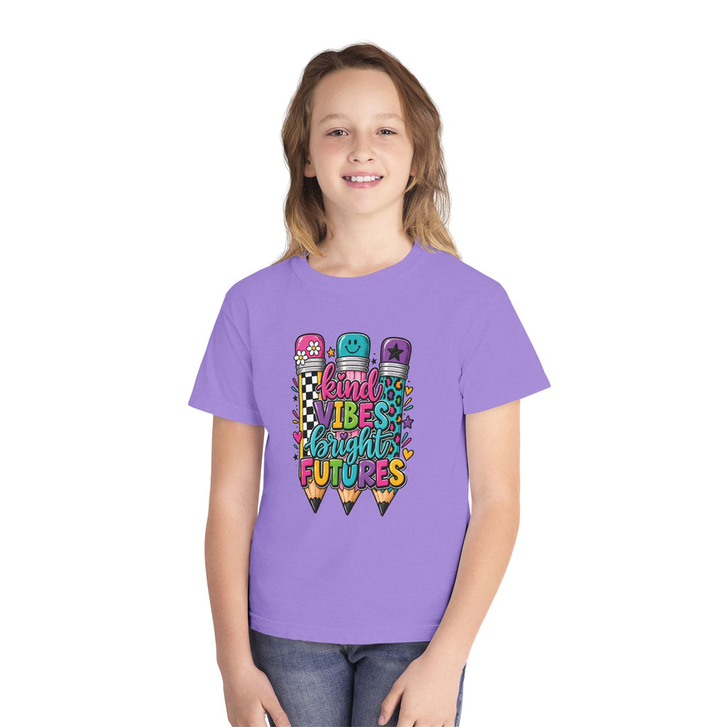 "Kind Vibes Bright Futures" Colorful Pencil Graphic Tee