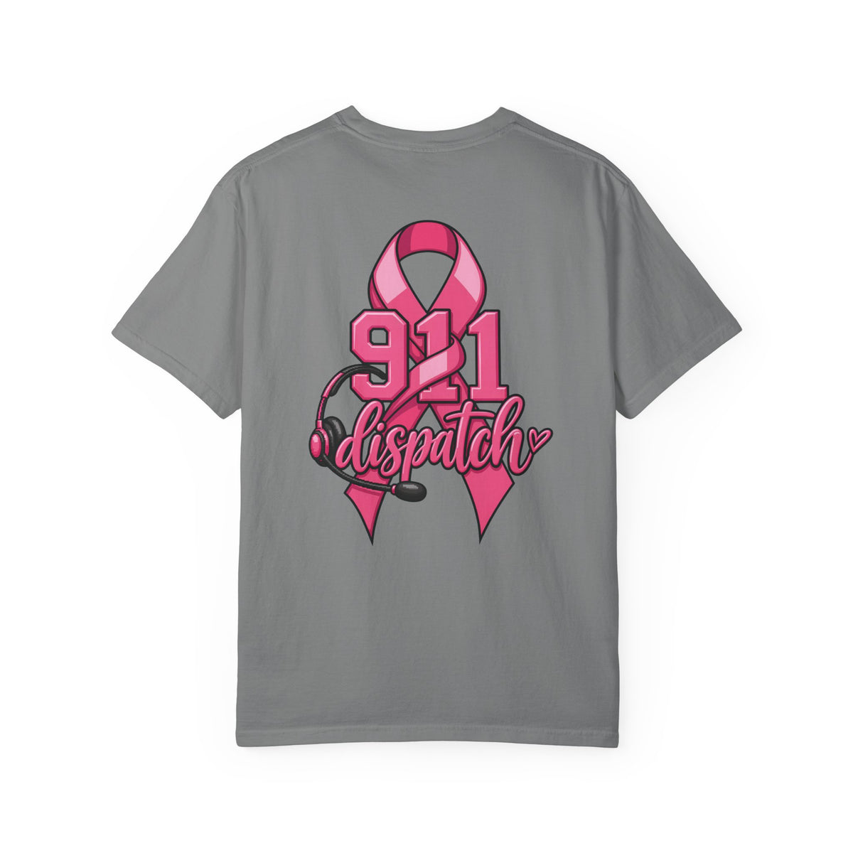 911 Dispatch Pink Ribbon T‑Shirt — Breast Cancer Awareness Dispatcher Tee