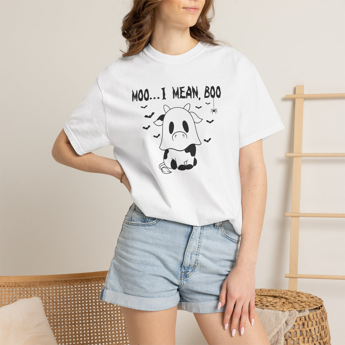 Moo... I Mean Boo Cow Halloween T-Shirt