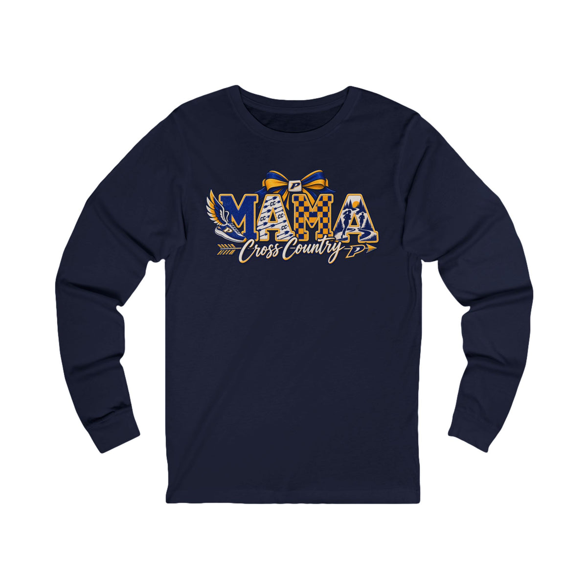 Mama Cross Country Long Sleeve Tee - Mom Runner Gift