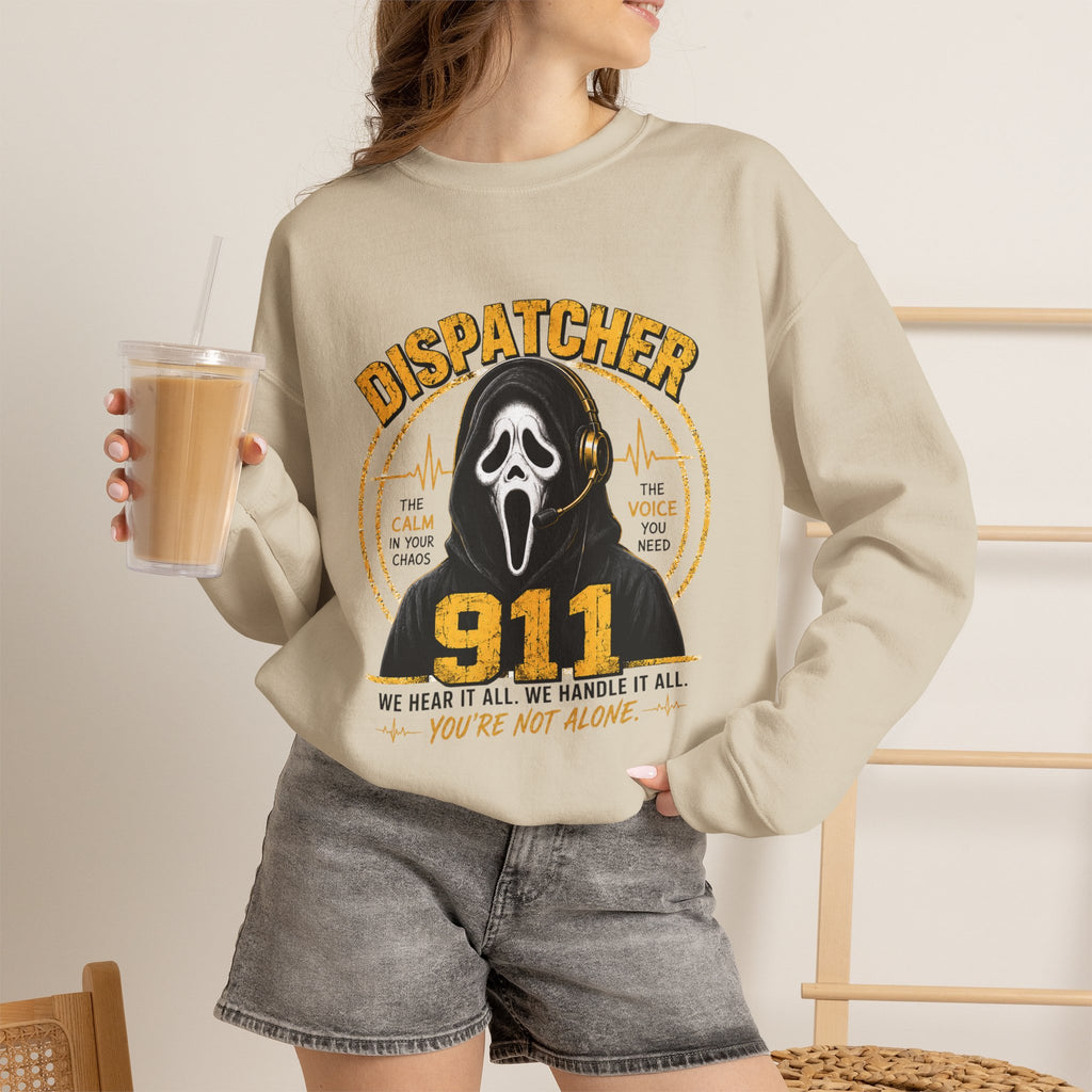 Dispatcher 911 Crewneck Sweatshirt — "We Hear It All, We Handle It All" Support Tee